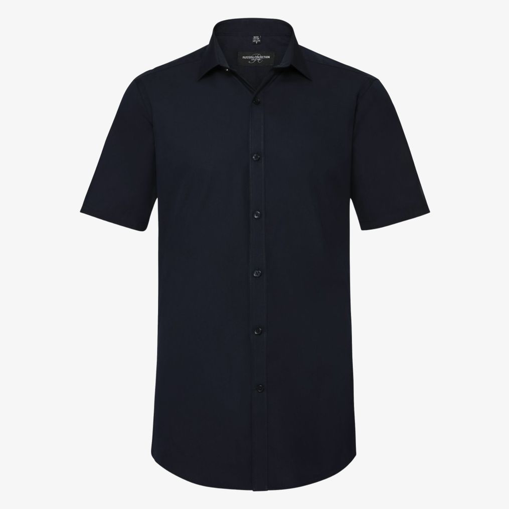 Men’s short sleeve fitted ultimate stretch shirt Russell Collection