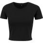 Build Your Brand Ladies Cropped Tee black