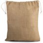 Kimood Sac en toile de jute avec cordelettes natural/gold
