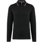 Kariban Polo maille piquée manches longues homme black/red/white