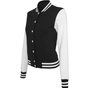 Build Your Brand Ladies Sweat College Jacket black/white