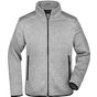 James&Nicholson Men´s Knitted Fleece Jacket light_grey_melange/red