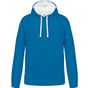 Kariban Sweat à capuche bicolore - tropical_blue/white - M