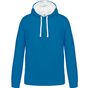 kariban Sweat à capuche bicolore - tropical_blue/white - M