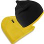 Result Soft feel reversible cuffless beanie black/yellow