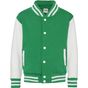 AWDis Just Hoods Kid's Varsity Jacket kelly_green/white