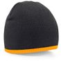 Beechfield Bonnet en tricot bicolore black/fluorescent_orange