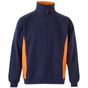 Velilla Sweat bicolore zippé navy/orange