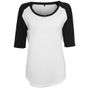 Build Your Brand Ladies 3/4 Contrast Raglan Tee - white/black - XL