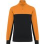 WK-Designed-To-Work Sweat-shirt écoresponsable col zippé unisexe black/orange