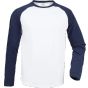 SF Clothing Men´s long sleeved baseball T white/oxford_navy