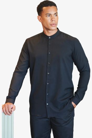 Image produit Men's mandarin shirt, roll-tab sleeve