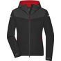 James&Nicholson Ladies´ Allweather Jacket black/carbon/light_red