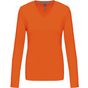 Kariban T-shirt col V manches longues femme orange
