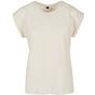 Build Your Brand Ladies Extended Shoulder Tee sand
