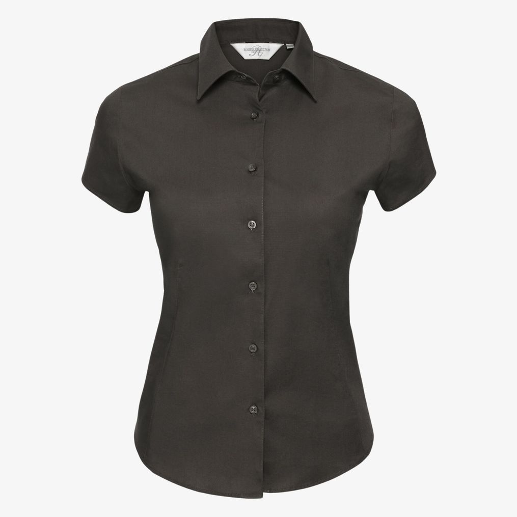 Ladies’ short sleeve fitted stretch shirt Russell Collection