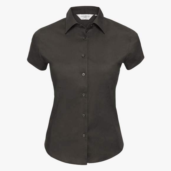 Ladies’ short sleeve fitted stretch shirt Russell Collection