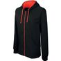 Kariban sweat-shirt zippé capuche contrastée black/red