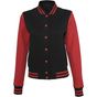 Build Your Brand Ladies Sweat College Jacket black/red