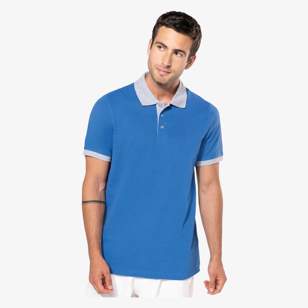 Polo piqué bicolore homme kariban