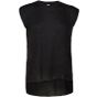 Bella Women's flowy muscle tee with rolled cuff black