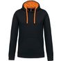 Kariban Sweat à capuche bicolore black/orange