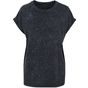 Build Your Brand Ladies Acid Washed Extended Shoulder Tee black