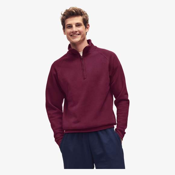 Classic Zip Neck Sweat fruit of the loom