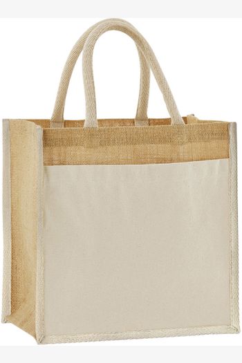 Image produit Tote bag midi en coton jute amidonné naturel