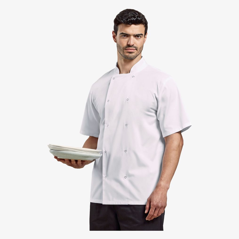 Veste de Cuisinier Manches Courtes avec boutons-pressions Premier