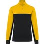 WK-Designed-To-Work Sweat-shirt écoresponsable col zippé unisexe black/yellow