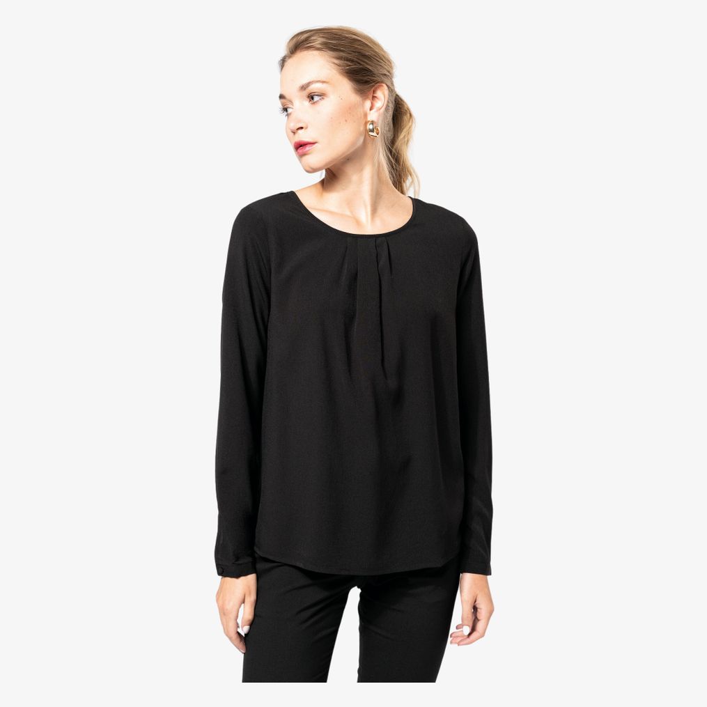 Blouse crêpe manches longues femme kariban