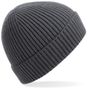 Beechfield Bonnet en maille côtelée à pinces invisibles gris graphite