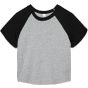 Bella Women's micro rib raglan baby tee athletic_heather/black