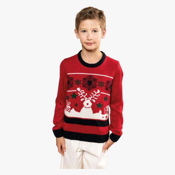 Pullover col rond de Noël enfant kariban