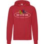 Fruit of the Loom Vintage Vintage Hooded Sweat Classic Large Logo Print red