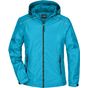 James&Nicholson Ladies´ Rain Jacket turquoise/iron_grey