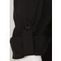 Henbury Men's mandarin shirt, roll-tab sleeve black