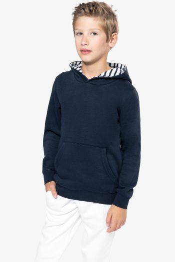 Image produit Sweat-shirt à capuche contrastée à motifs enfant unisexe