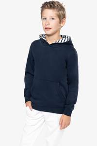 Image produit Sweat-shirt à capuche contrastée à motifs enfant unisexe