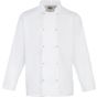 Premier Veste de cuisine à manches longues et à boutons pression white