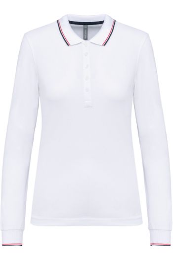 Image produit Polo maille piquée manches longues femme