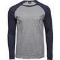Tee Jays Baseball long sleeve tee heather/navy