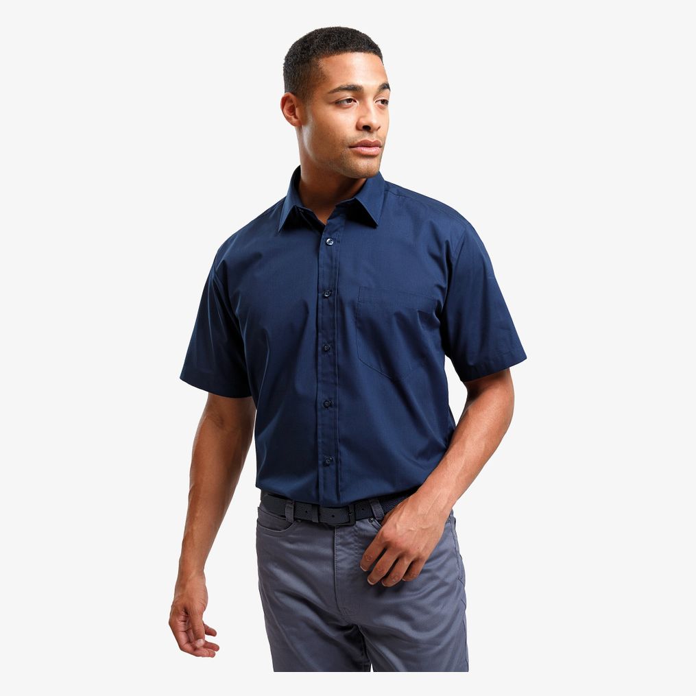 Chemise popeline à manches courtes pour homme Premier