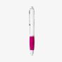 Bullet Stylo bille avec corps blanc et grip coloré Nash