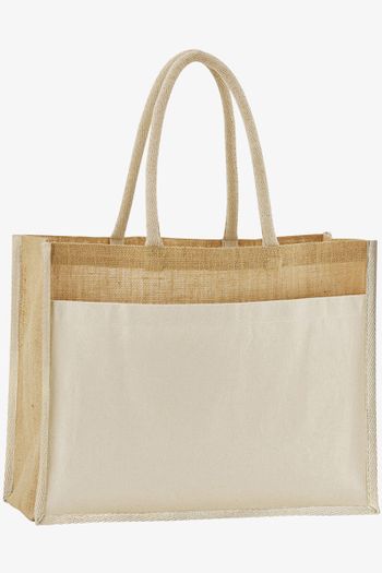 Image produit Tote bag pocket en coton jute amidonné naturel