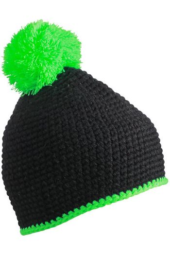 Image produit Pompon Hat with Contrast Stripe