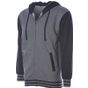 Independent Unisex Heavyweight Varsity Zip Hood gunmetal_heather/charcoal_heather
