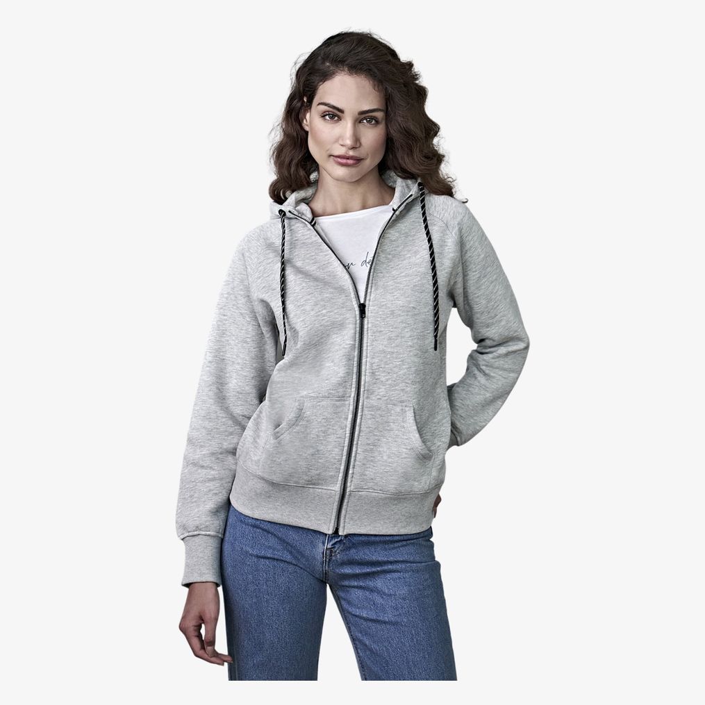 Ladies Hooded Zip Sweat tee jays