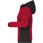 James&Nicholson Ladies´ Padded Hybrid Jacket red_melange/black